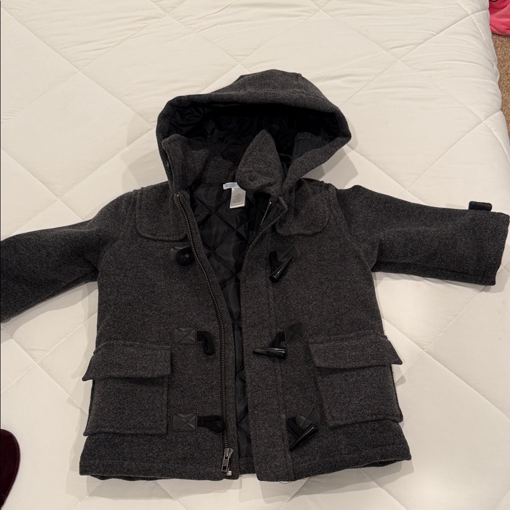 Janie and Jack Dark Gray Toggle Pea Coat